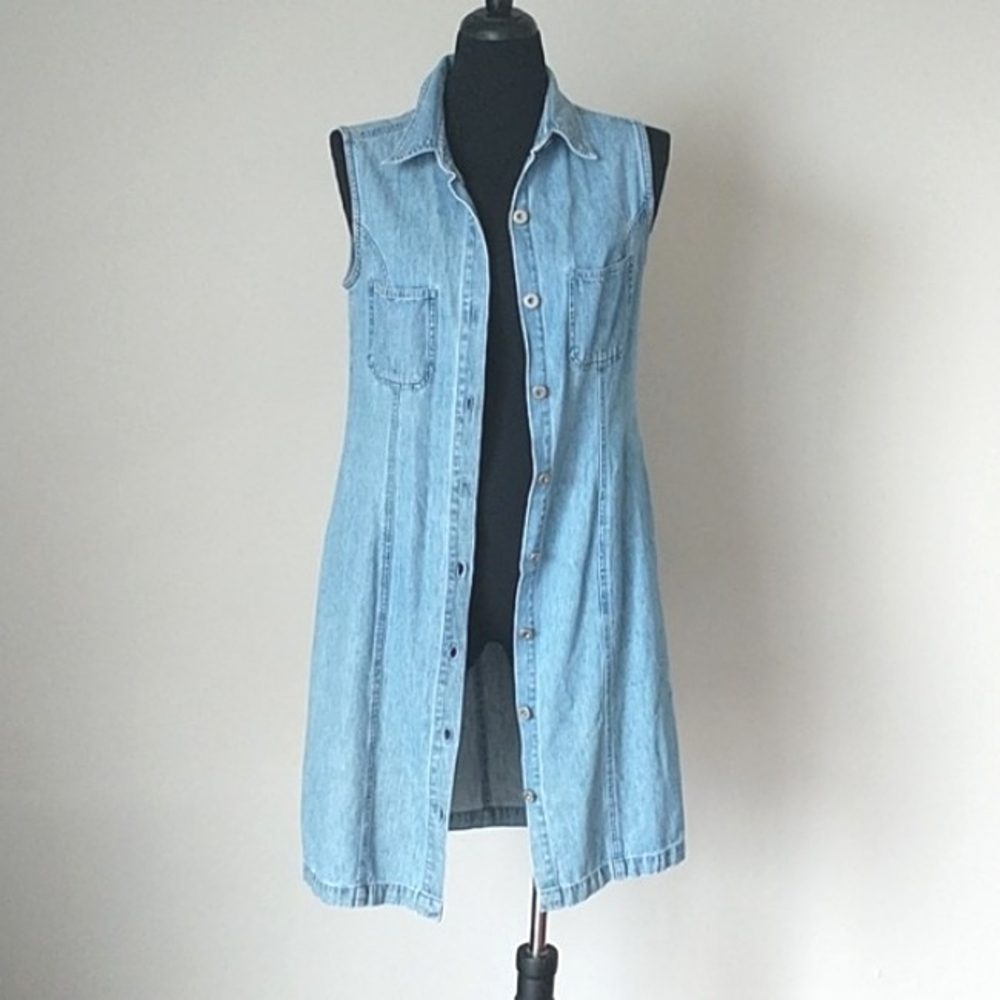 Denim Sleeveless Lightweight Duster/Top